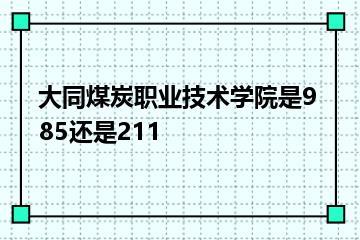 大同煤炭职业技术学院是985还是211？