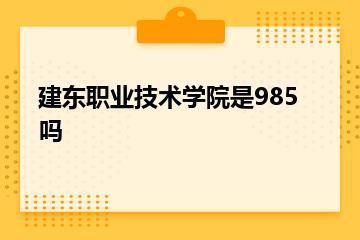 建东职业技术学院是985吗？