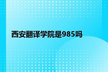 西安翻译学院是985吗？