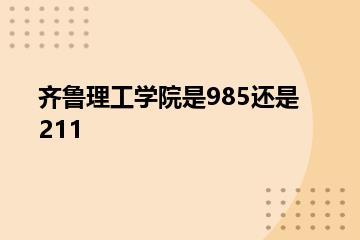 齐鲁理工学院是985还是211？