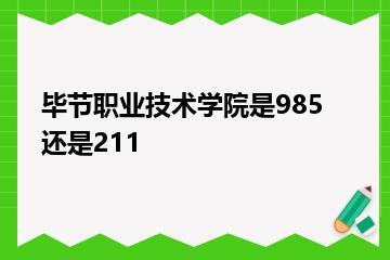 毕节职业技术学院是985还是211？