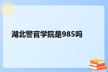 湖北警官学院是985吗？