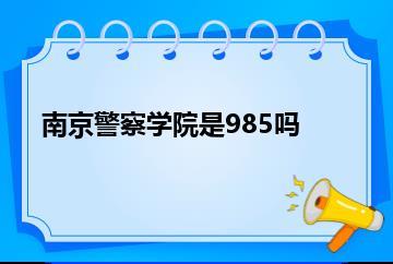 南京警察学院是985吗？