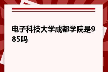 电子科技大学成都学院是985吗？