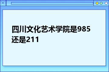 四川文化艺术学院是985还是211？