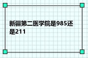 新疆第二医学院是985还是211？