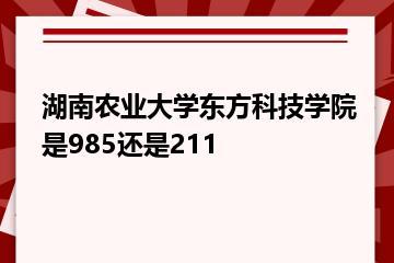 湖南农业大学东方科技学院是985还是211？