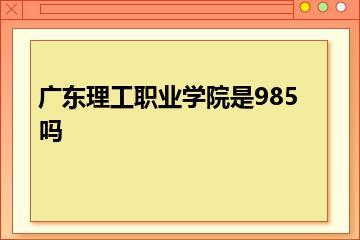 广东理工职业学院是985吗？