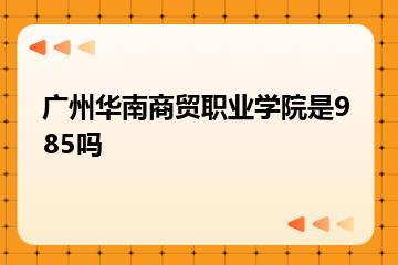 广州华南商贸职业学院是985吗？