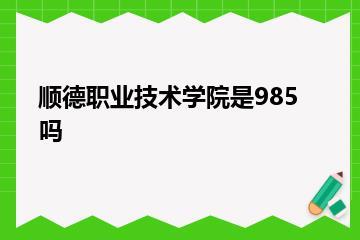 顺德职业技术学院是985吗？