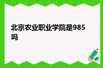 北京农业职业学院是985吗？