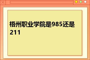 梧州职业学院是985还是211？