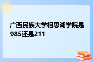 广西民族大学相思湖学院是985还是211？