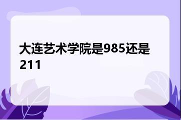 大连艺术学院是985还是211？