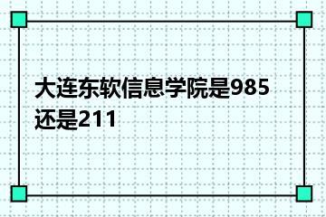 大连东软信息学院是985还是211？