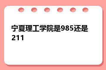 宁夏理工学院是985还是211？