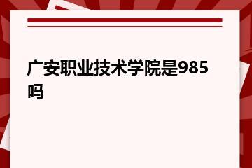 广安职业技术学院是985吗？