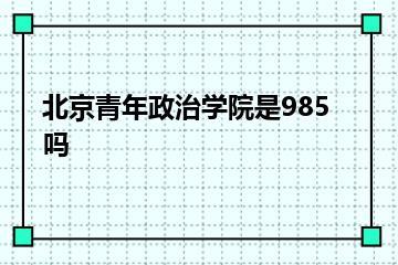 北京青年政治学院是985吗？
