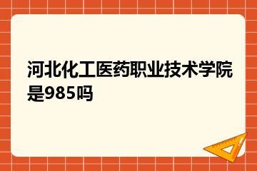 河北化工医药职业技术学院是985吗？