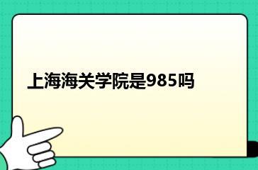 上海海关学院是985吗？