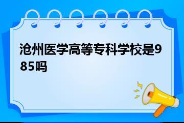 沧州医学高等专科学校是985吗？
