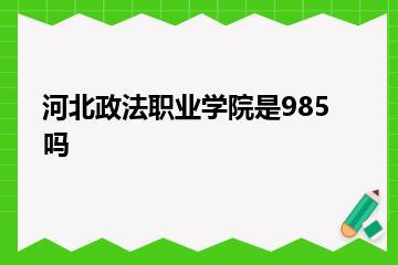 河北政法职业学院是985吗？