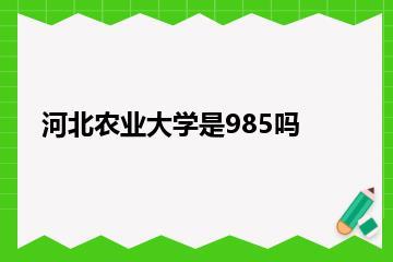 河北农业大学是985吗？