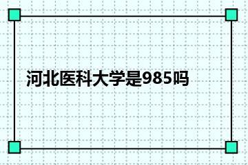 河北医科大学是985吗？