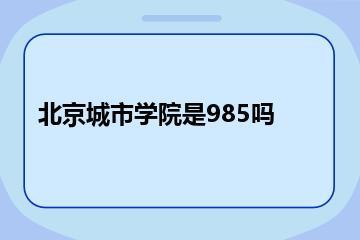 北京城市学院是985吗？