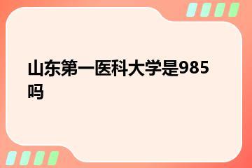 山东第一医科大学是985吗？
