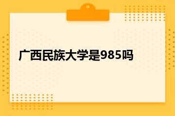 广西民族大学是985吗？