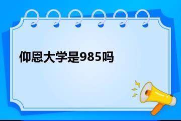 仰恩大学是985吗？