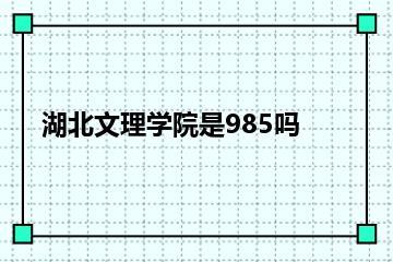 湖北文理学院是985吗？