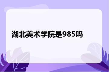 湖北美术学院是985吗？
