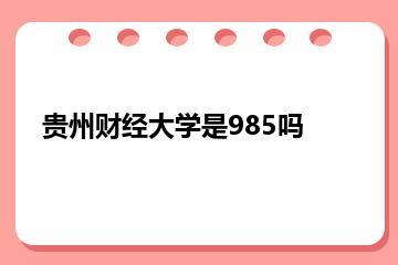 贵州财经大学是985吗？