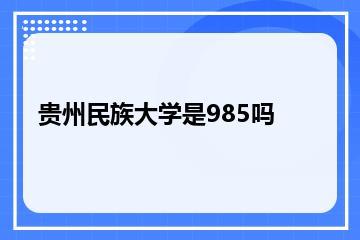 贵州民族大学是985吗？