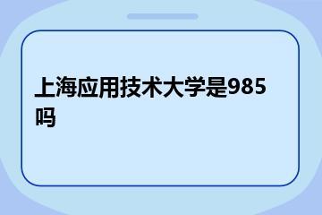 上海应用技术大学是985吗？