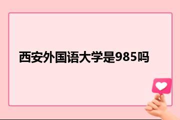西安外国语大学是985吗？