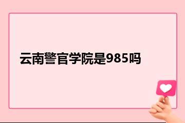 云南警官学院是985吗？