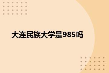大连民族大学是985吗？