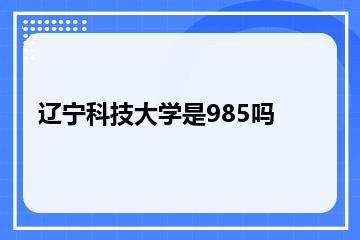 辽宁科技大学是985吗？