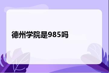 德州学院是985吗？