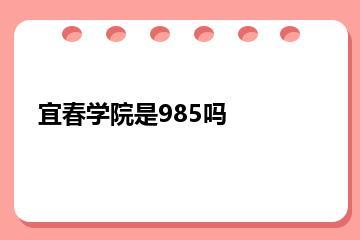 宜春学院是985吗？