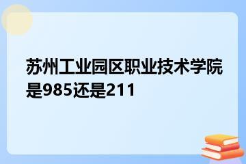 苏州工业园区职业技术学院是985还是211？