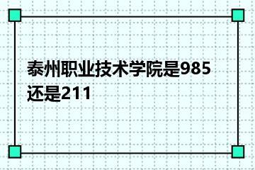 泰州职业技术学院是985还是211？