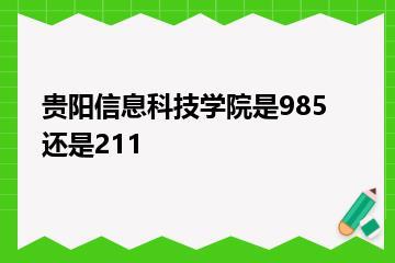 贵阳信息科技学院是985还是211？