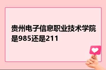 贵州电子信息职业技术学院是985还是211？