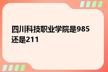 四川科技职业学院是985还是211？