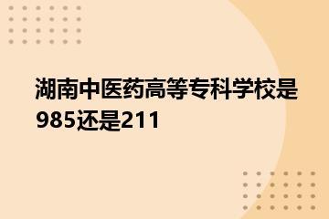 湖南中医药高等专科学校是985还是211？