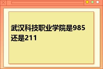 武汉科技职业学院是985还是211？